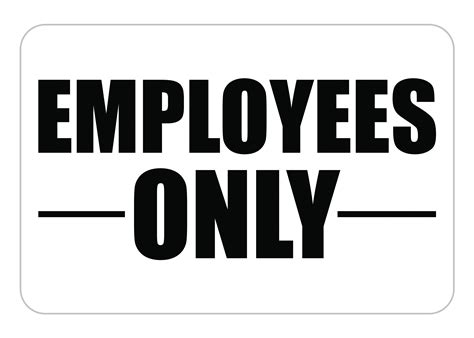 Staff Only Sign Printable